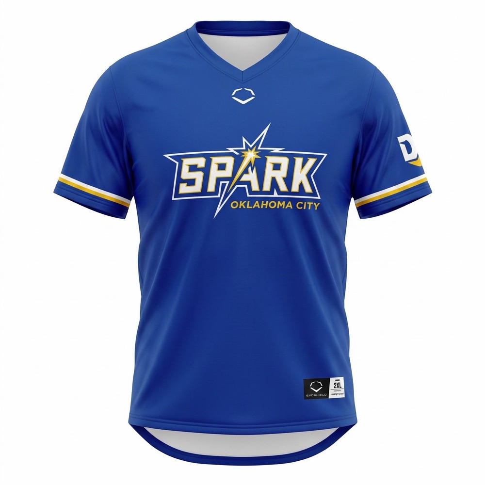 Oklahoma City Spark #9 Kinzi Hansen Jersey Blue Size 2XL Softball AUSL